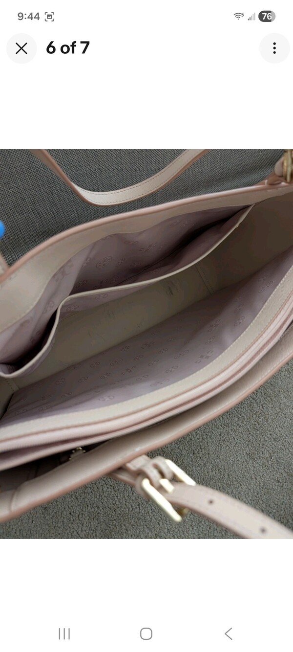 Large Tory Burch Perry Triple Compartment Tote Pink Like New - Picture 5 of 10